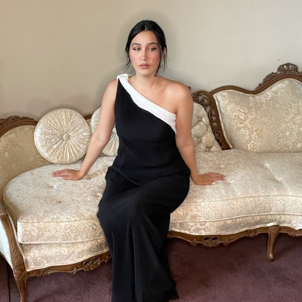 New Raves 80s One shoulder Evening dress